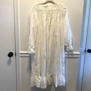 Willow Creek Vintage White Prairie Nightgown Small Lace Yoke Cottagecore USA